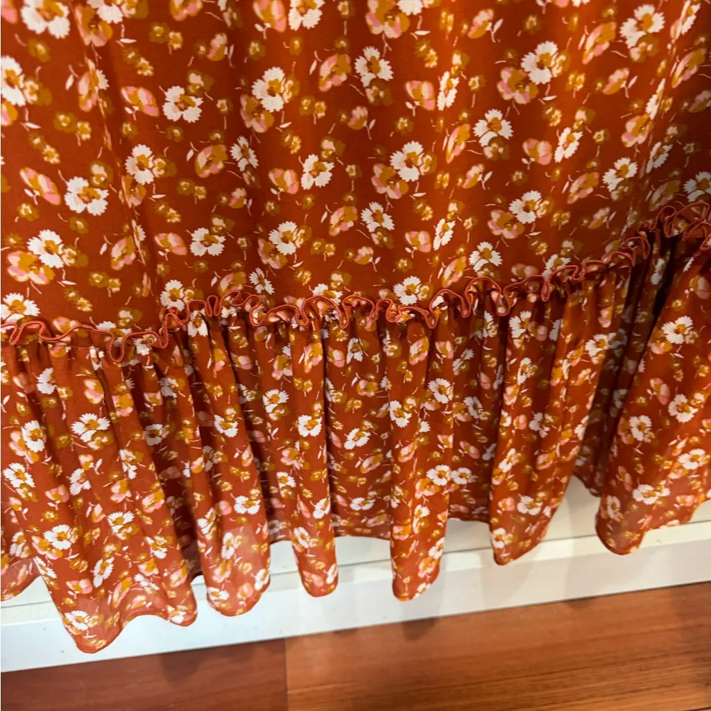 J.Crew Crinkle Midi Flounce Dress Sz‎ Small - Image 8