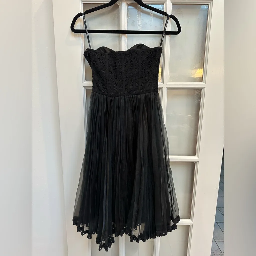 Vintage Betsey Johnson Y2K Runway Whimsigoth Silk Black Lace Formal Dress Size 2 - Image 4