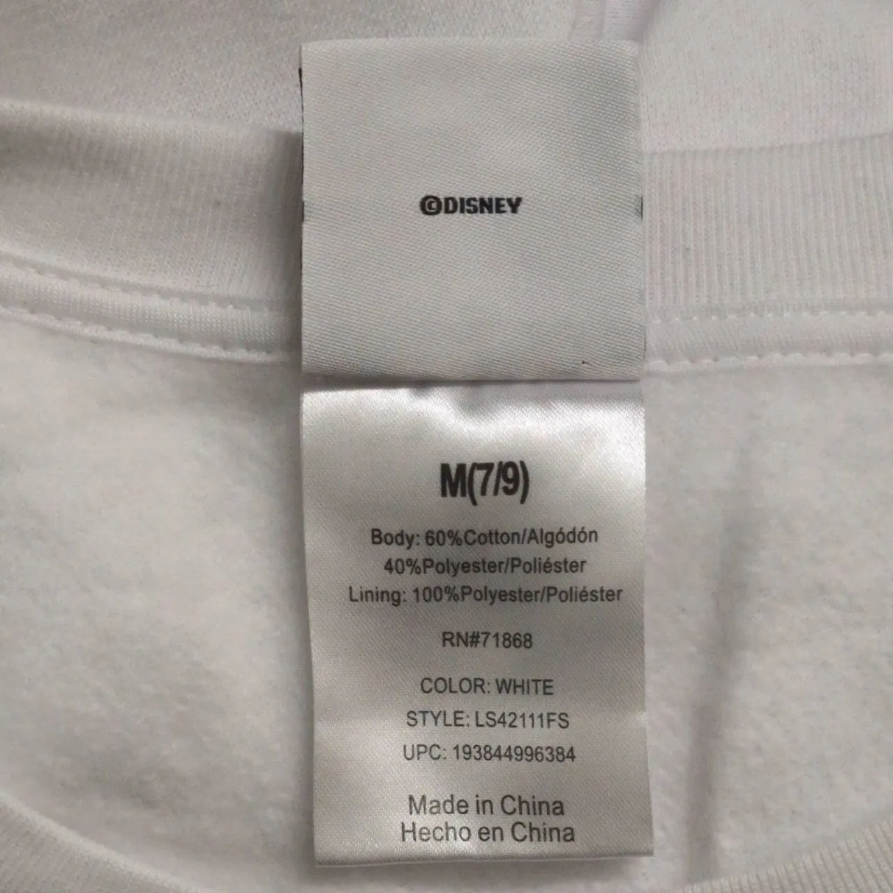 NWT Disney White Light Up Jack Skellington Christmas Crewneck Sweatshirt M 7/9 - Image 7