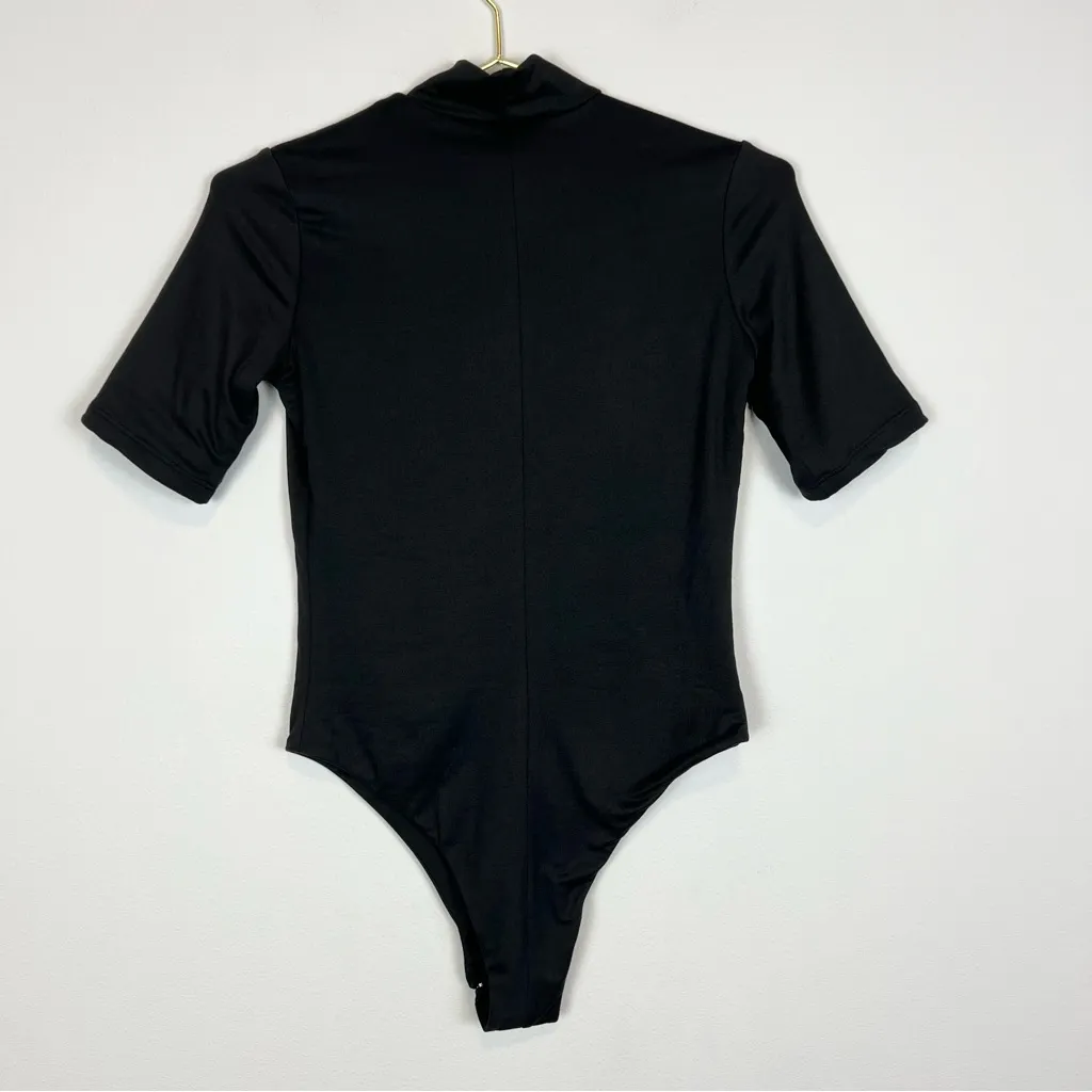 Bumpsuit The Ashley Black 1/2 Sleeve Mock Neck‎ Maternity Bodysuit Size Small - Image 4