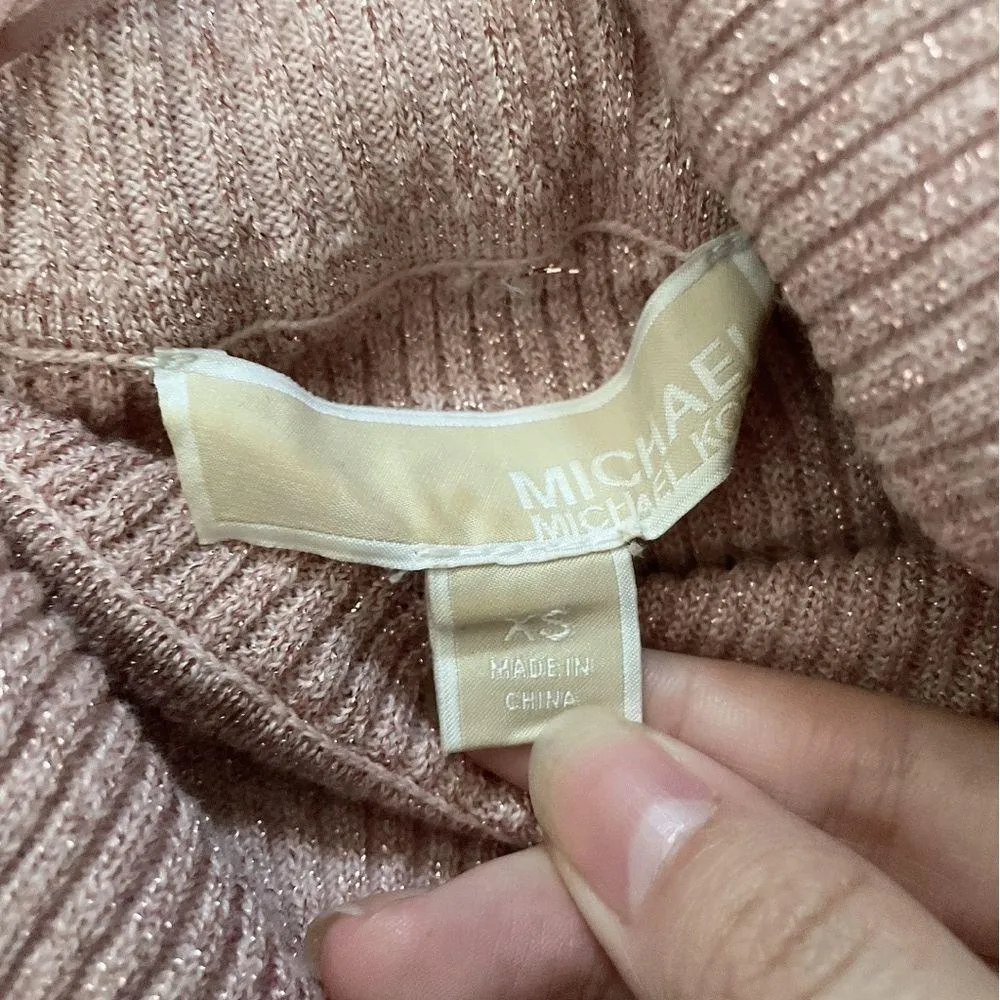 Michael Kors bling bling pink ripped off the shoulder sweater - Image 5