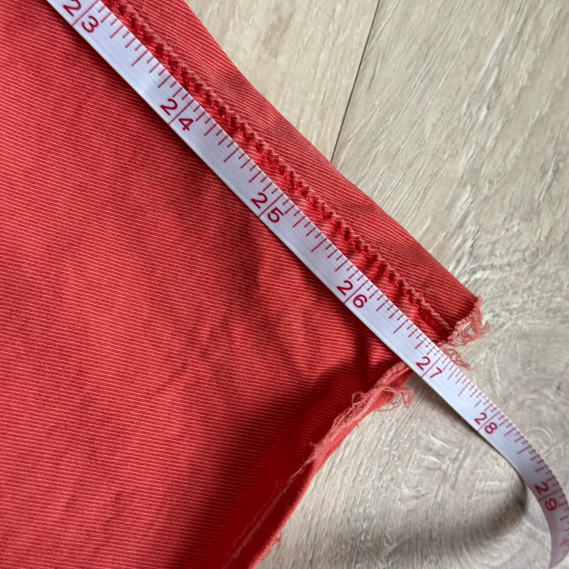 Anthropologie Pilcro Slim Straight Cut Off Raw Hem Utility Pants | Coral | 27 - Image 9