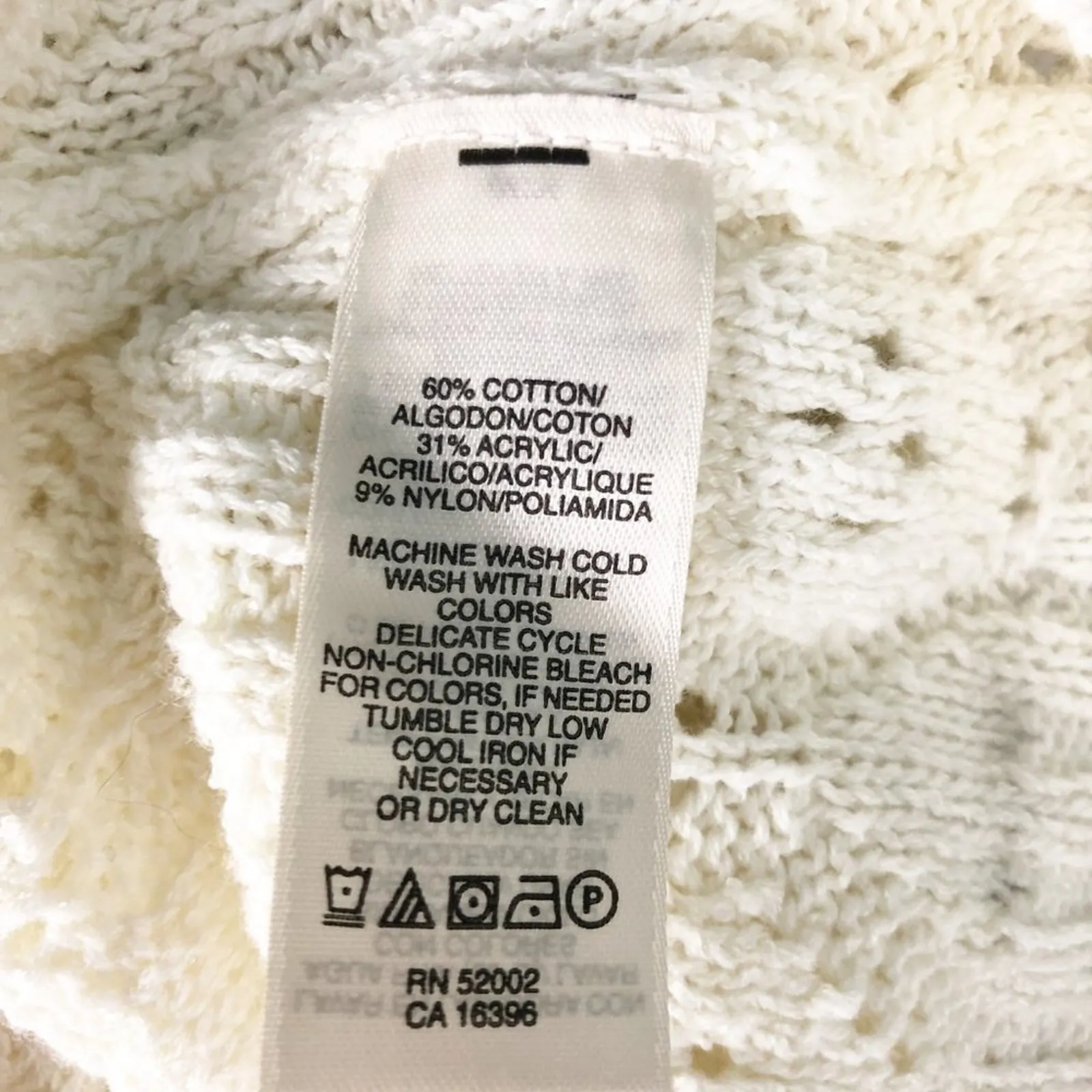 DKNY Jeans 3/4 Sleeve Open Knit Full Zip Cardigan Size M - Image 11