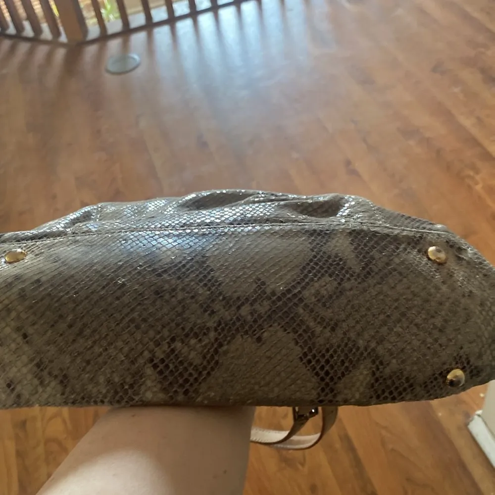 Michael Kors Python snake  print gray leather tote bag - Image 7