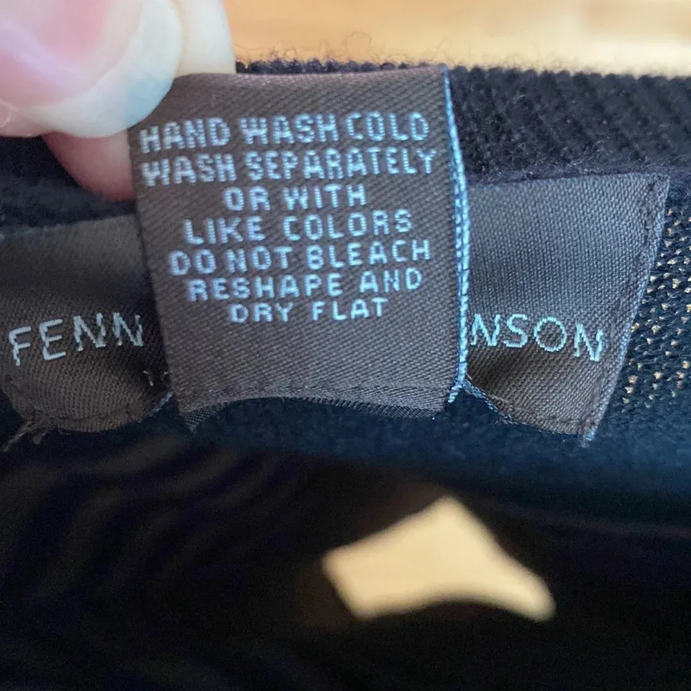 Fenn Wright Manson Merino Wool Striped‎ Sweater Black Brown Neutral Work Basics - Image 7