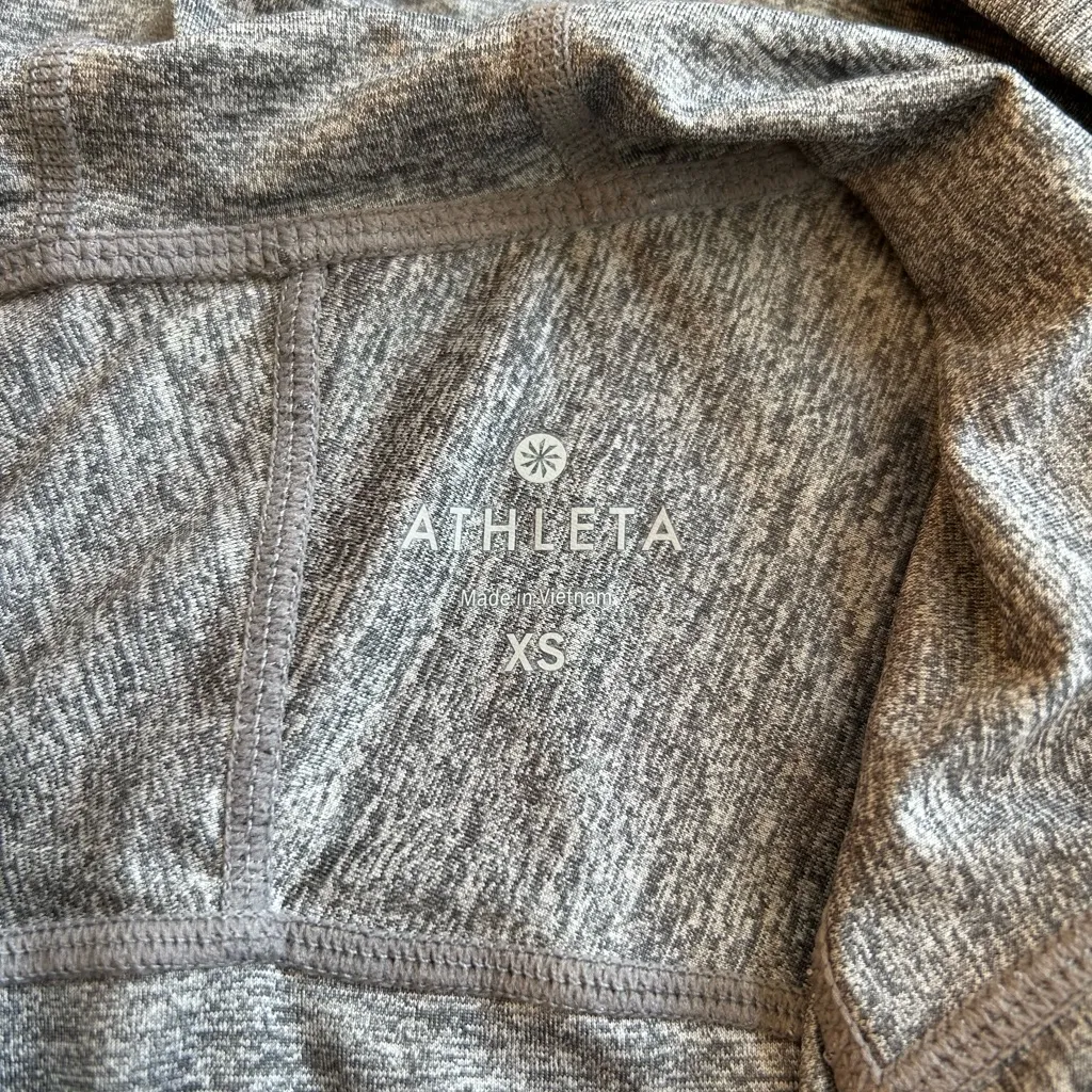 Athleta Zip-Up Hoodie Sweater Jacket Size XS Stretchy Hoody Walking Jacket Gray - Image 7