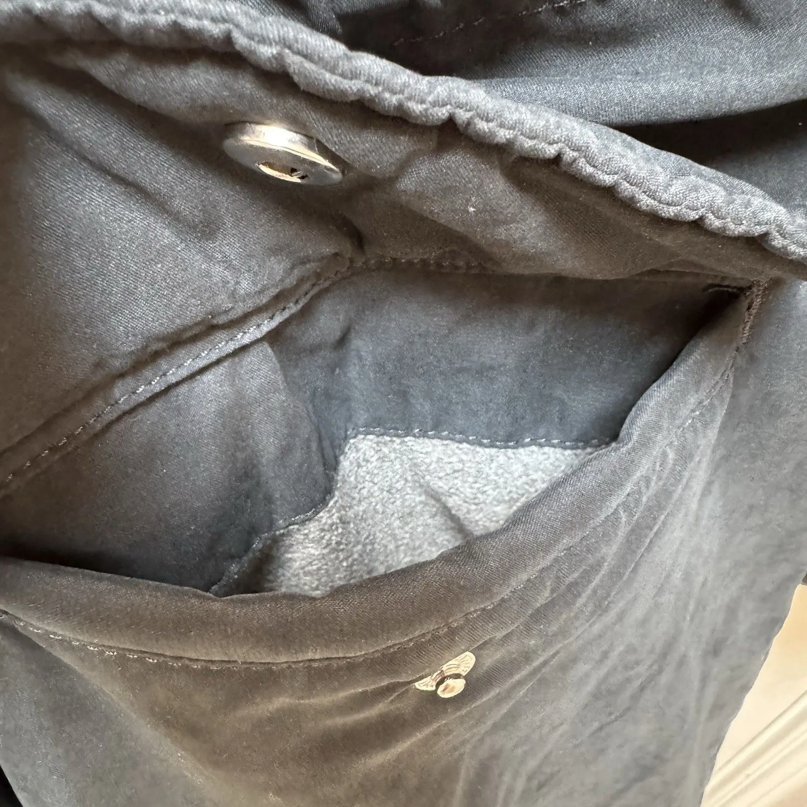 Abercrombie & Fitch Black Military Parka Sherpa-Lined Hooded Small *no Fur Trim* - Image 7