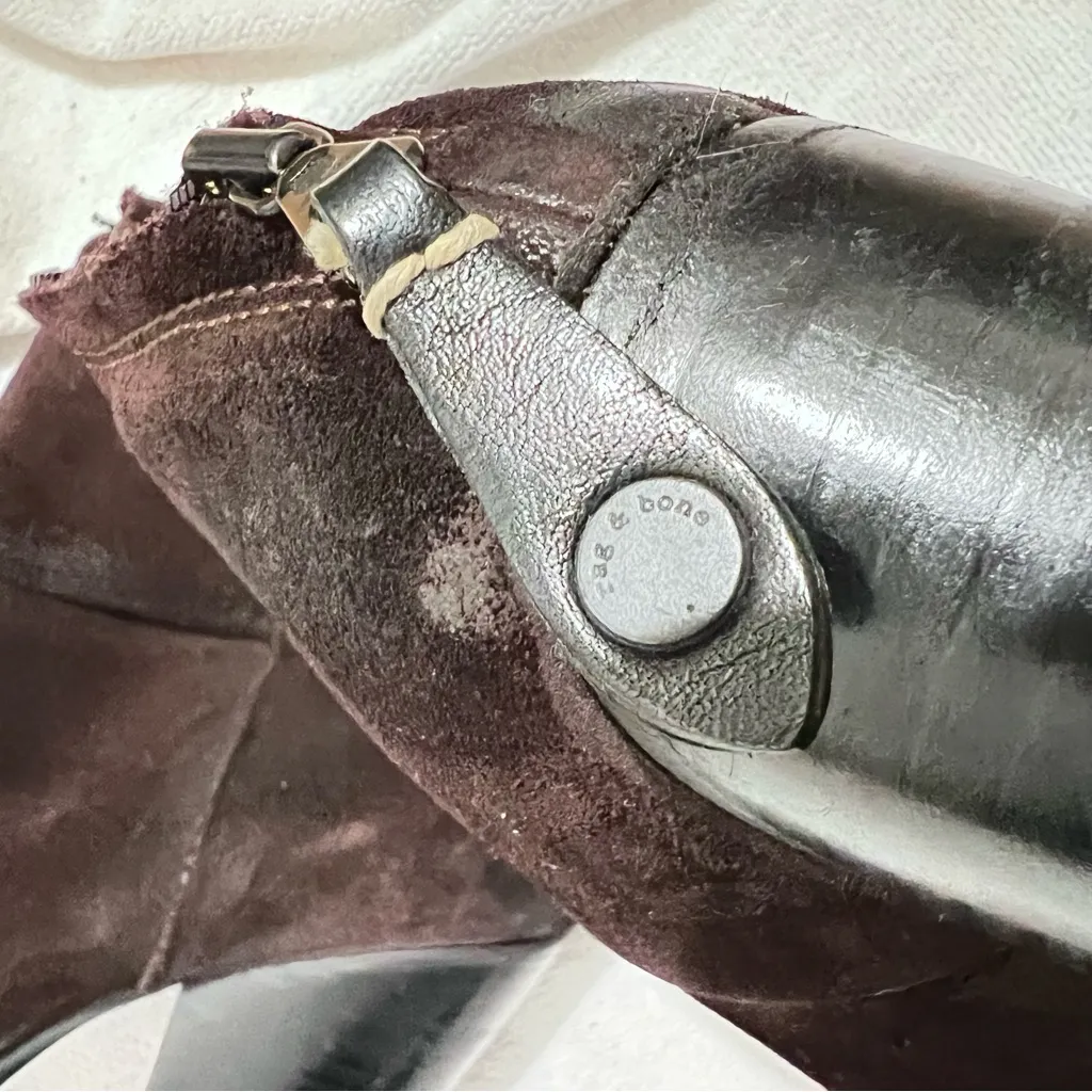 Rag and bone brown ankle boots size 38.5 leather suede - Image 12