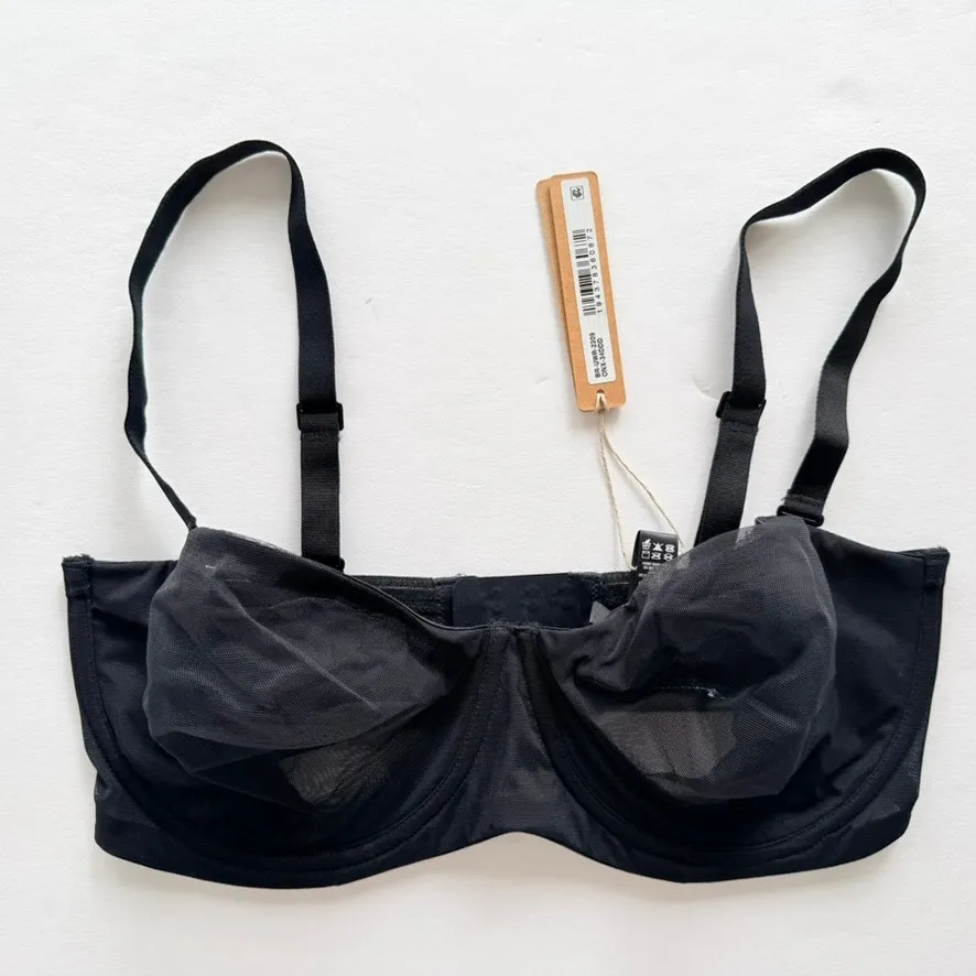 SKIMS 34DDD Ultra Fine Mesh Strapless Sheer Unlined Bra Black NEW #BR-UWR-2209 - Image 3