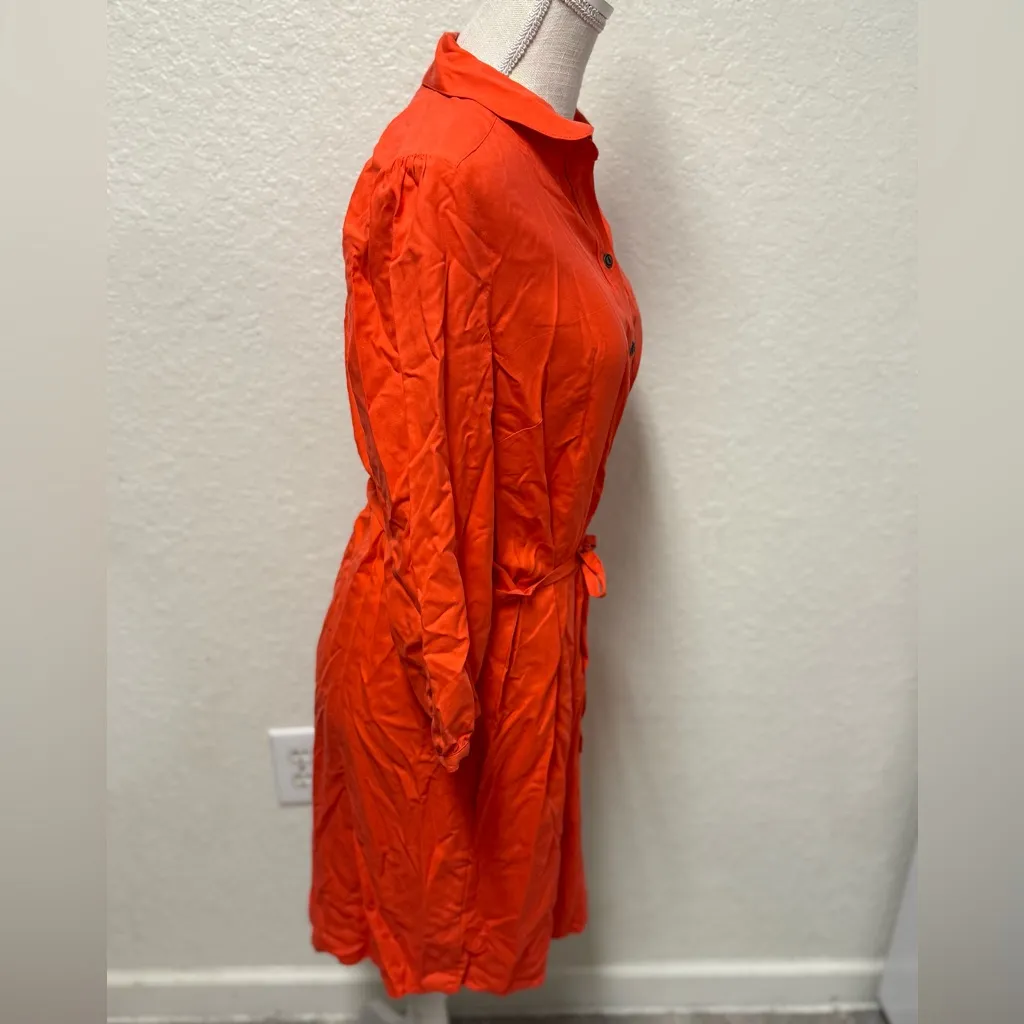 LANDS END NWOT Vibrant Orange Button-Up Dress - Image 5