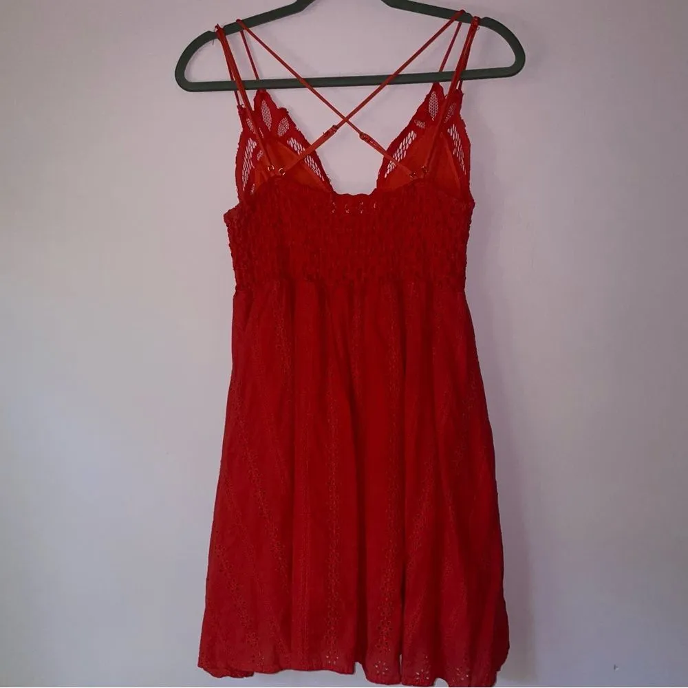 Impressions Lace Bralette Mini Dress Women M Babydoll Romantic Fairy Boho Eyelet - Image 7