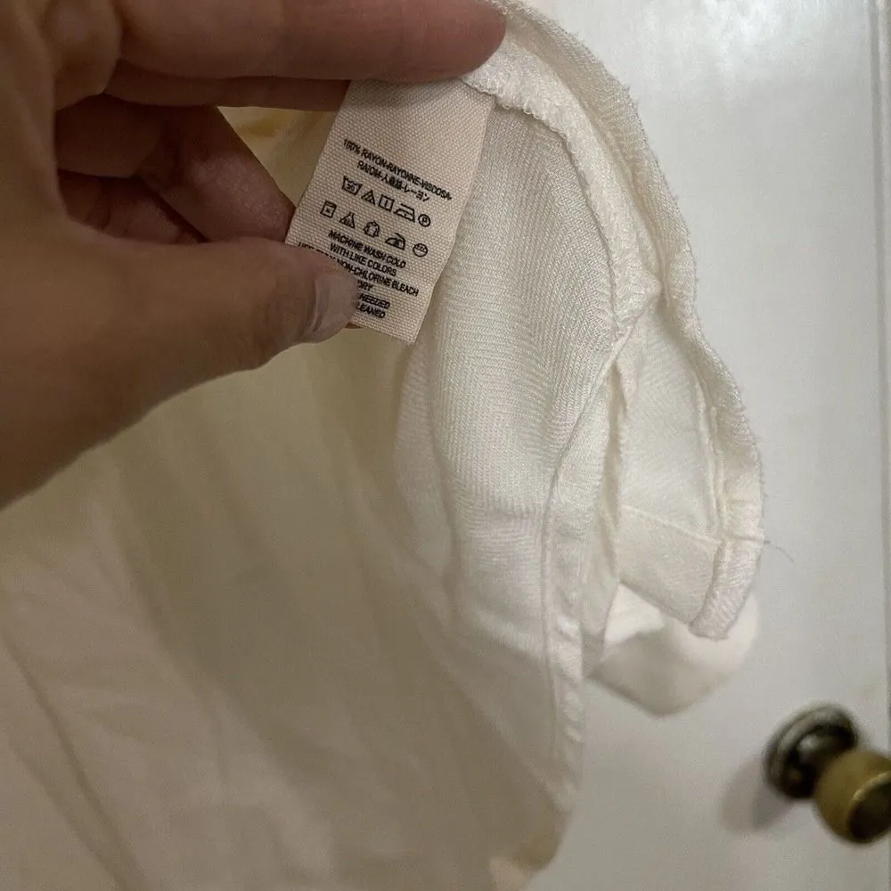 Free People ivory button down long sleeve collared popover tunic shirt Large - Image 7