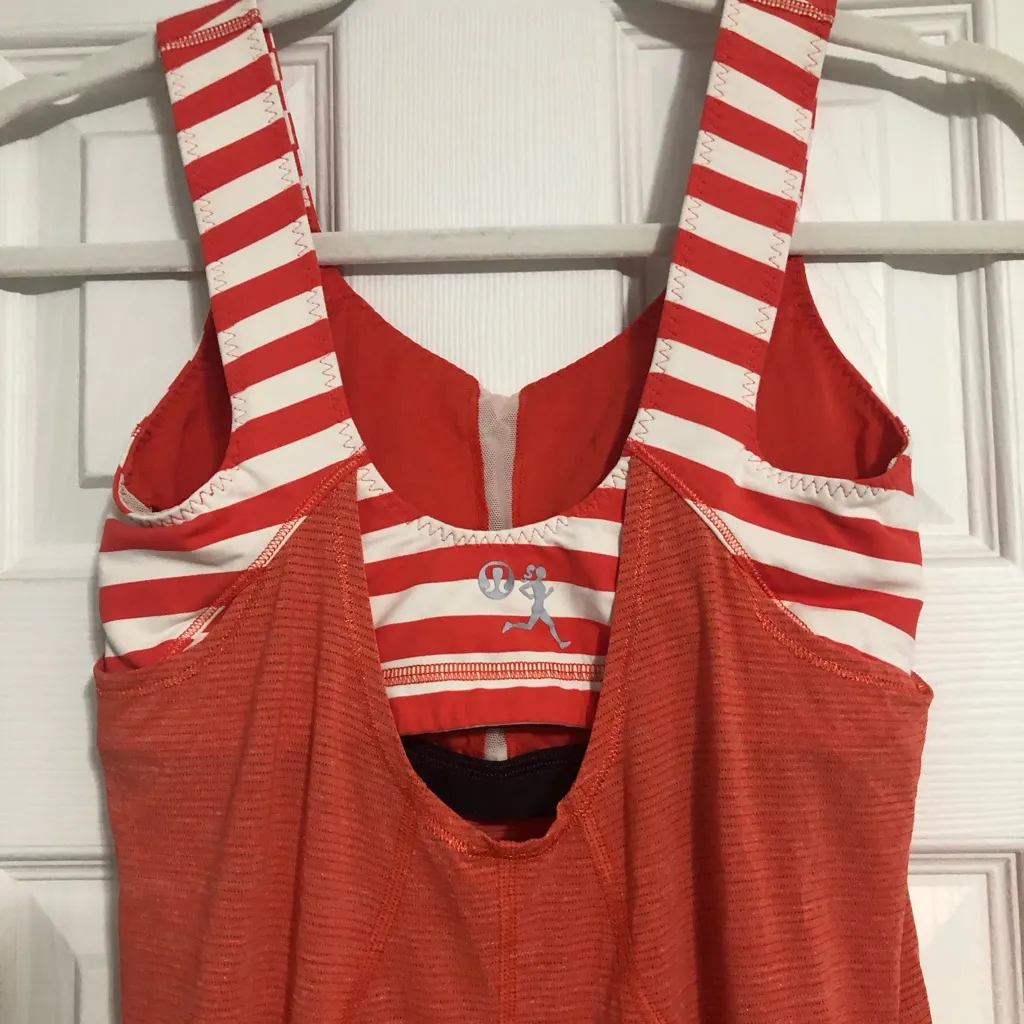 Lululemon‎ drawstring striped built in bra tank top women’s small - Image 7