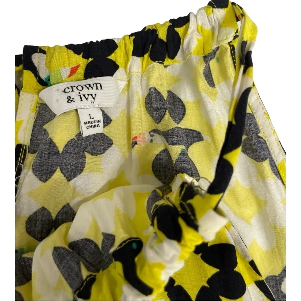 Crown & Ivy Yellow and Black Top with Tropical Tucan Bird Size L - Image 7