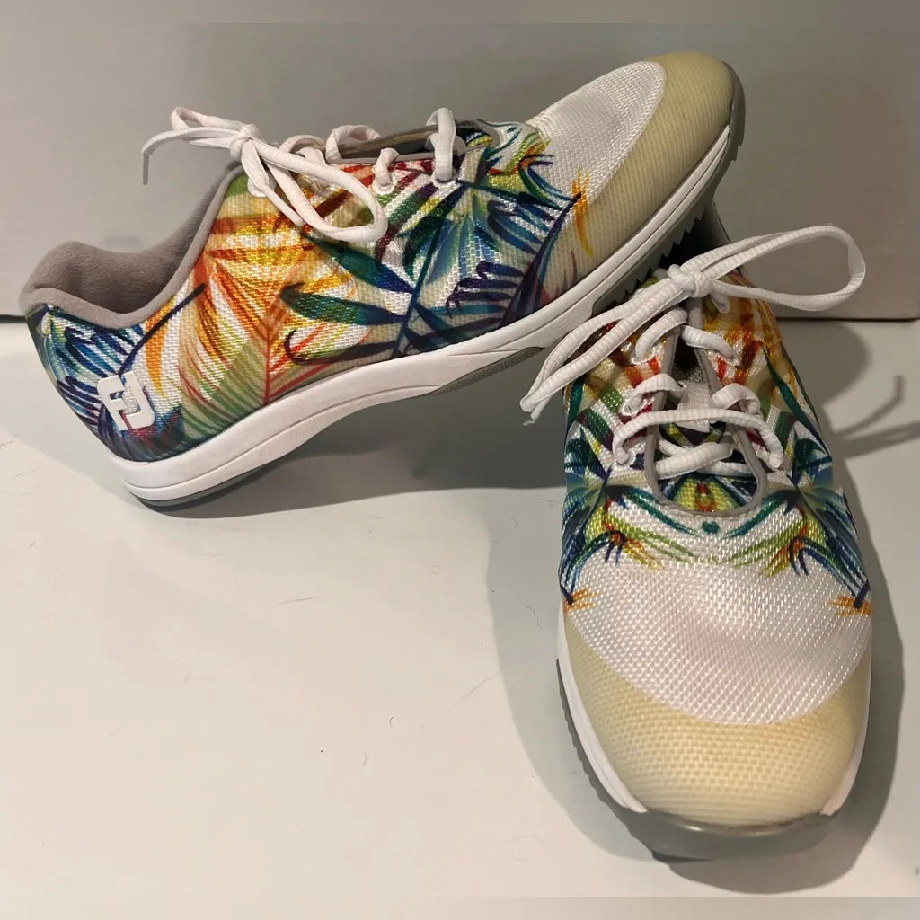 Footjoy Leisure Spikeless Floral Tropical Design Lace‎ Up Women’s Golf Shoes 7.5 - Image 7
