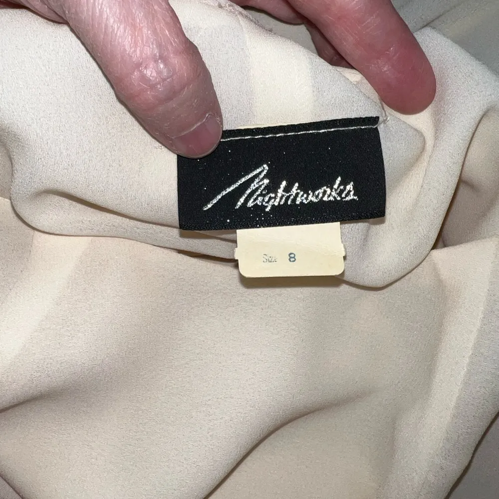 Elegant Vintage 1980s Nightworks Embroidered Mother of the Bride Dress! White Size 8 - Image 7