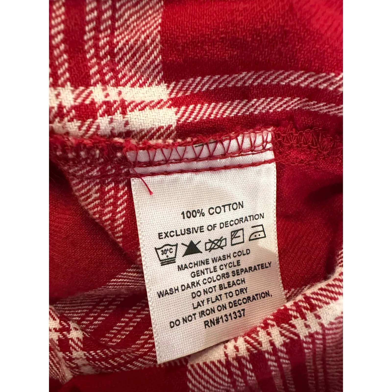 UG Apparel OU Sooners Women’s Plaid Flannel Shirt Red White Size Large - Image 4