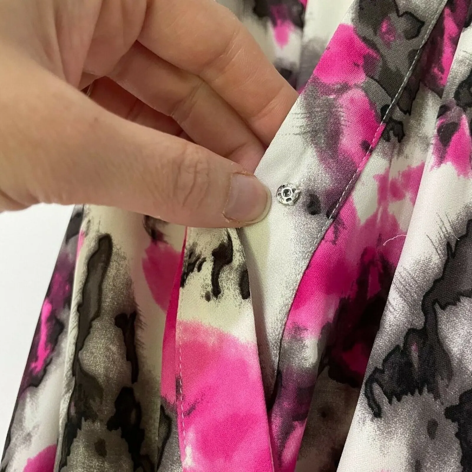 Parker Silk White Pink Abstract Print Mini Dress Womens XS Sleeveless Casual - Image 4