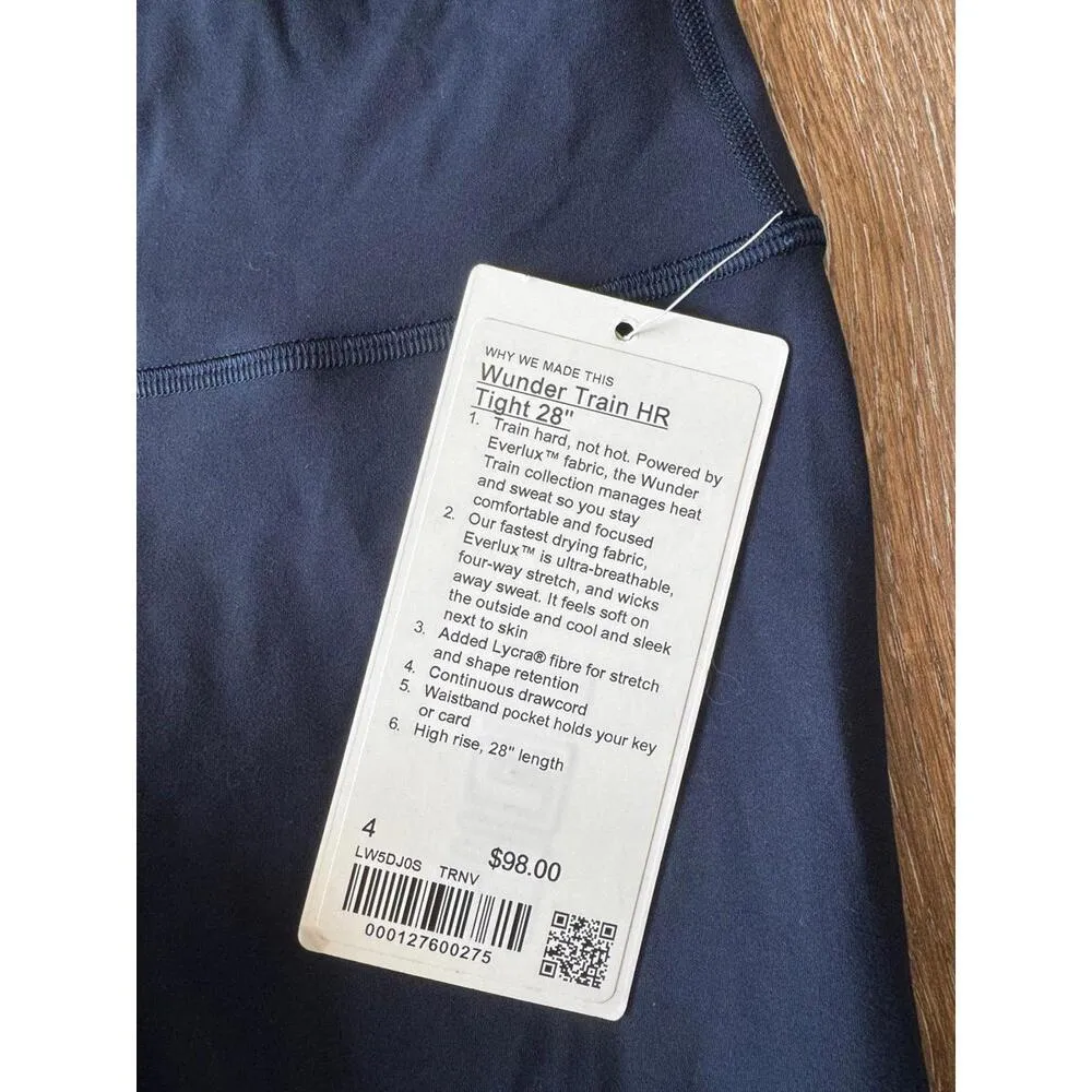 Lululemon Wunder Train High Rise 28” True Navy Size 4 NWT - Image 4