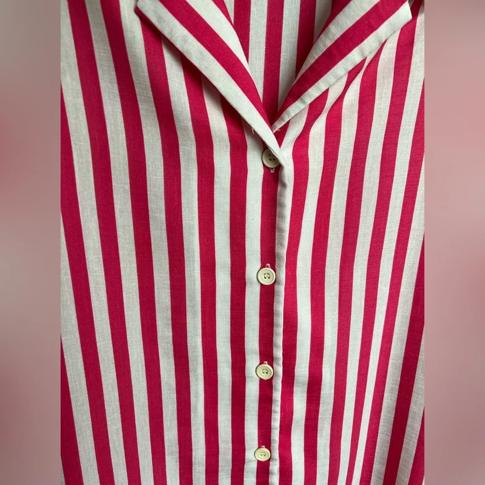 Vintage Patchington Menswear Striped Oversized Button Down Shirt | Hot Pink | M Size M - Image 3