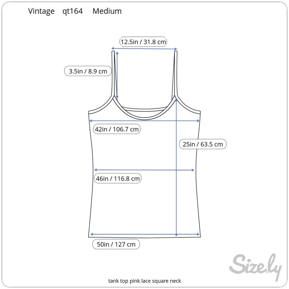tank top pink lace square neck Size M - Image 2