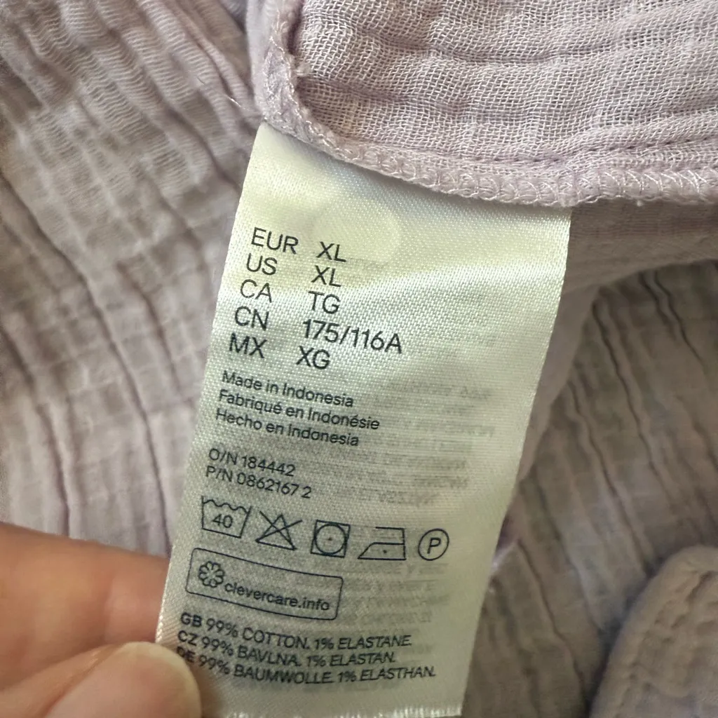 Light purple H&M crinkle cotton dress gauze flowy maxi dress - Image 8