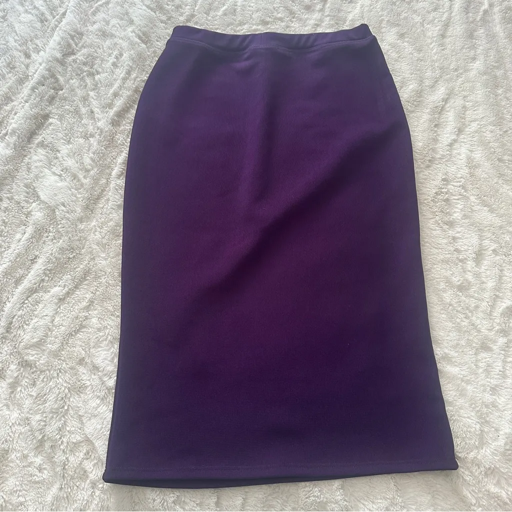 Shanna's Thread Size XS Purple Luxe Modest Pencil Skirt knee length stretch - Image 4