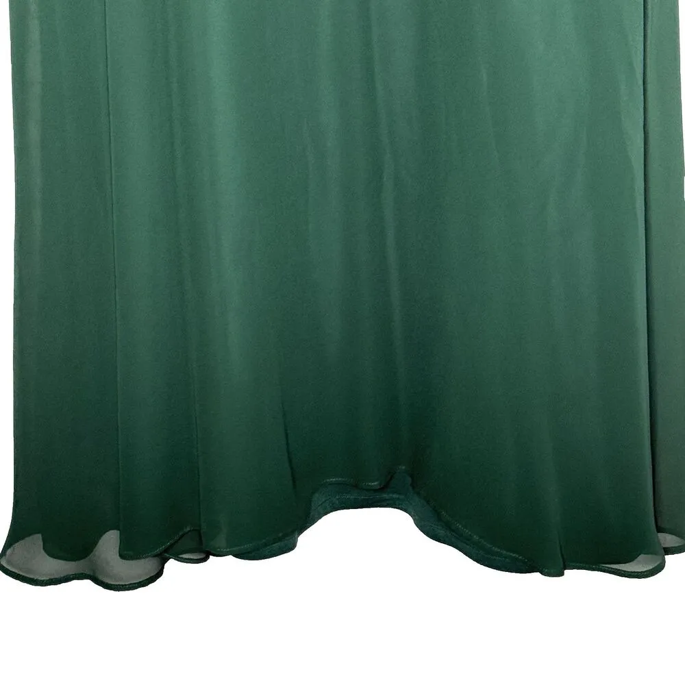 Women's Emerald Green Blouson Formal Prom Party Chiffon Dress SZ XL - Image 3
