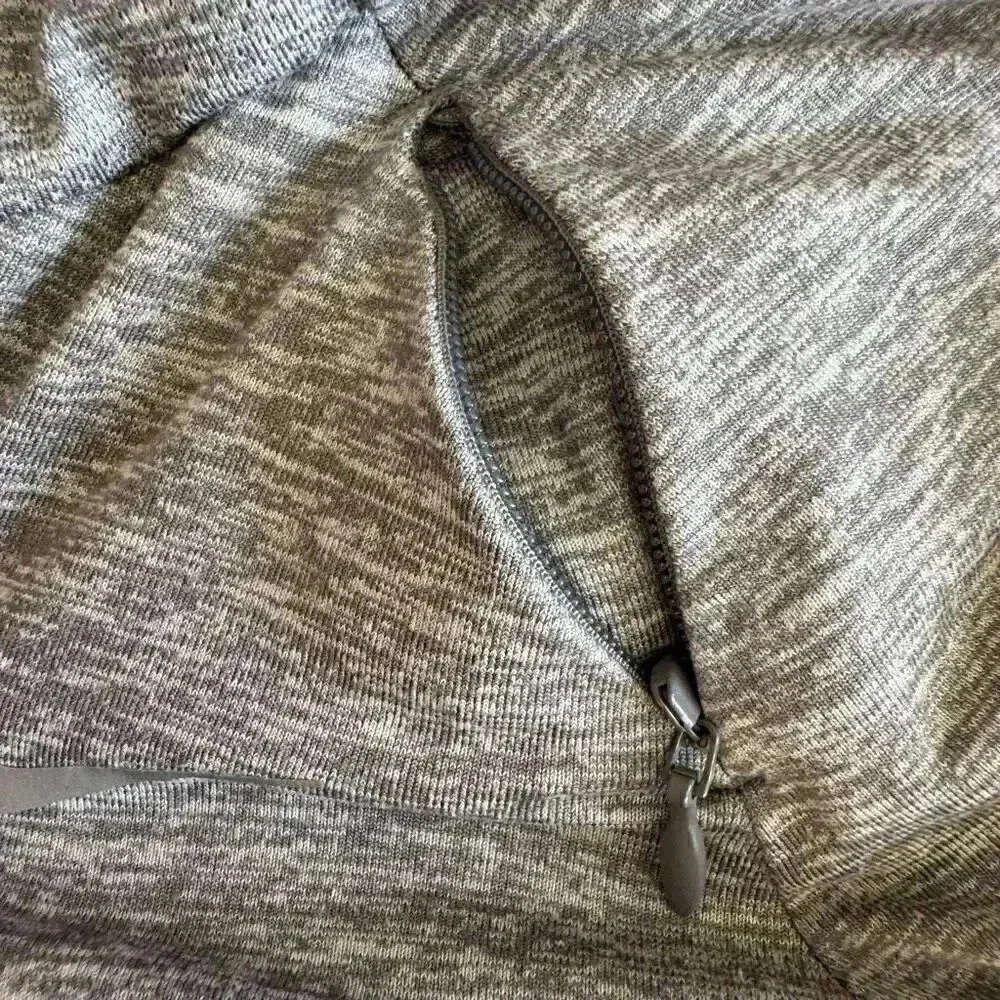 Nike Running Shirt Hooded Long Sleeve Zip Pocket Gray Stretch Top  SZXS #1965 - Image 9