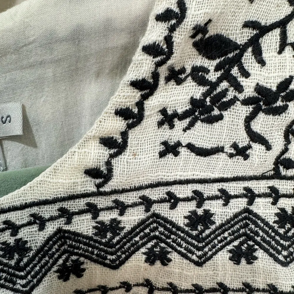 HD in Paris Anthropologie‎ Cream Embroidered Sleeveless Dress Sz Small - Image 12