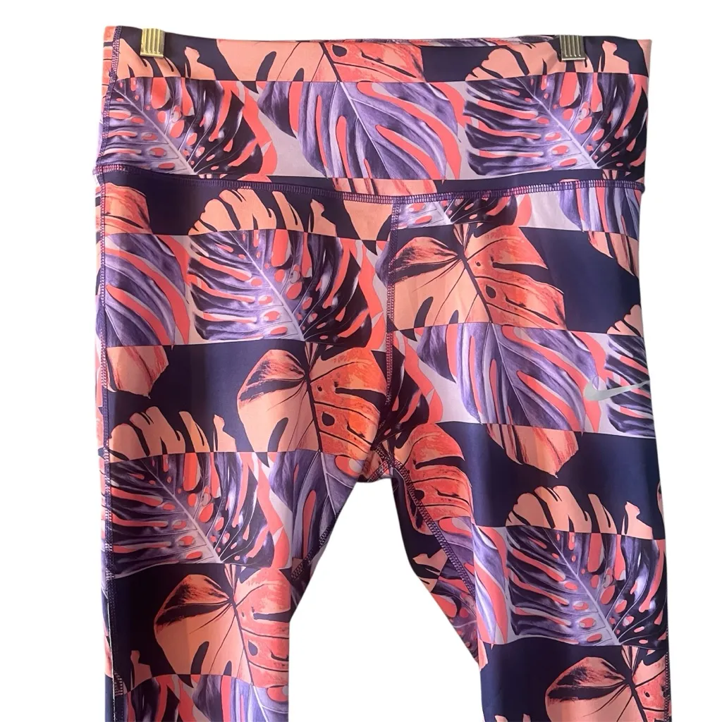Nike High Waist Crop Leggings XL w/Pocket Vibrant Floral Yoga Athleisure Active - Image 2