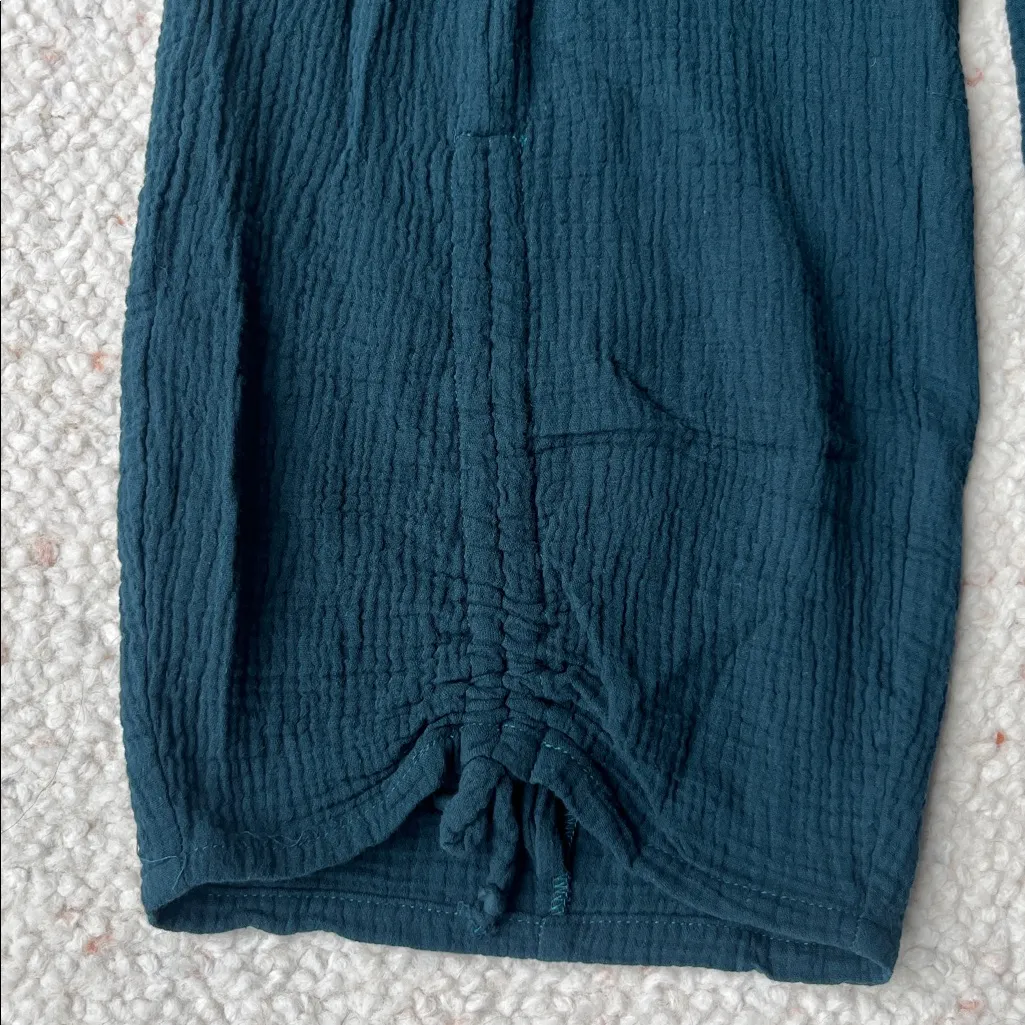 Lisa Bayne Gauze Crinkle Shirred Cinch Tie Woven Pant Blue Lagoon Medium - Image 5