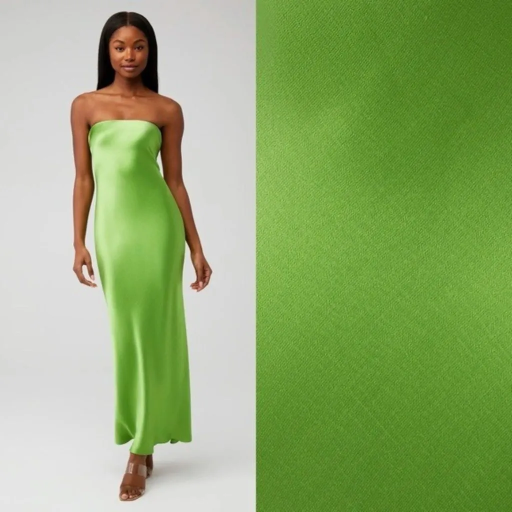 Bec + Bridge Moon Dance Strapless Dress 10 Sweet Pea Green Satin Cutout Draped - Image 3