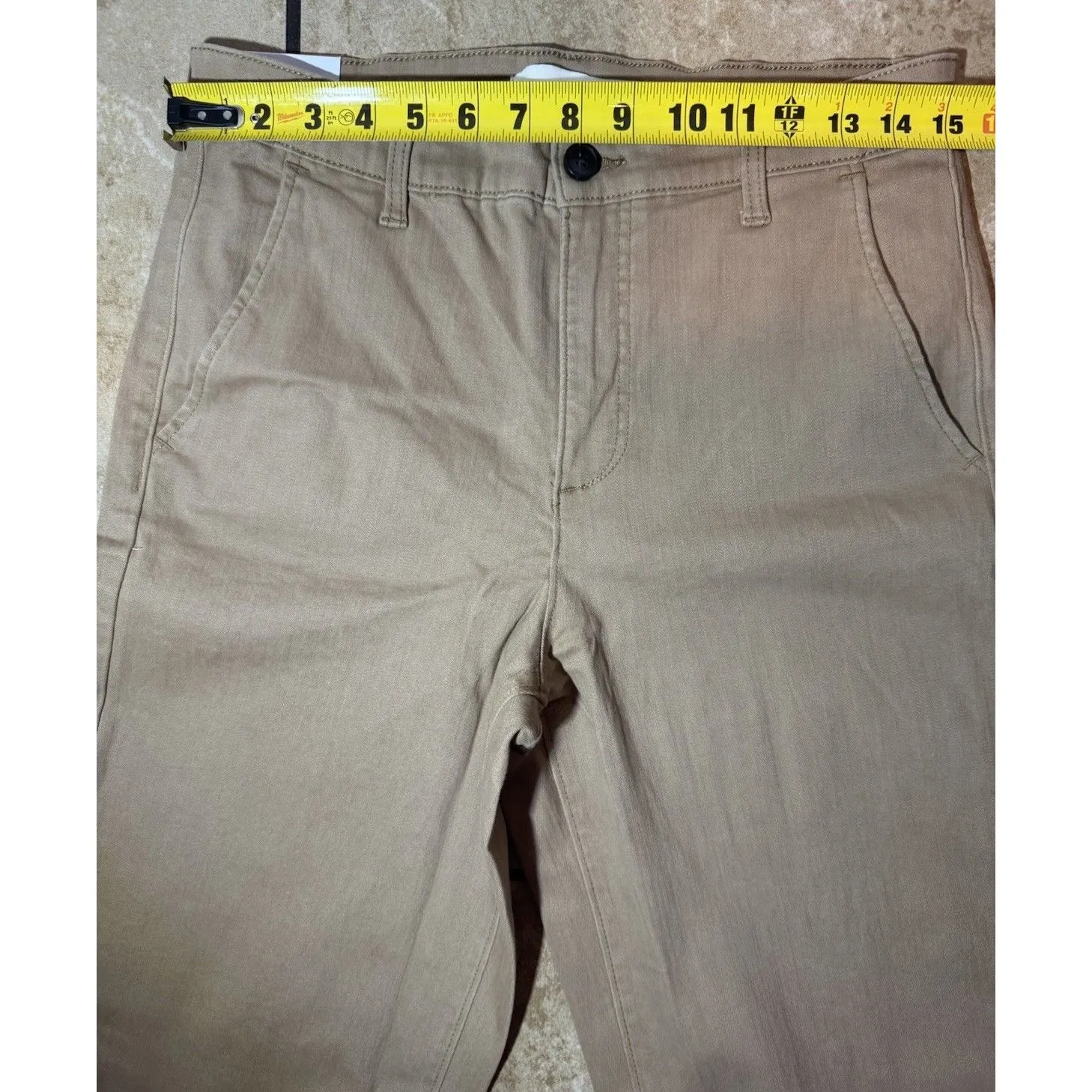 Ella Moss Womens Pants Brown/Khaki Cropped Wide Leg High-Rise Belt Loops Sz 8 - Image 13