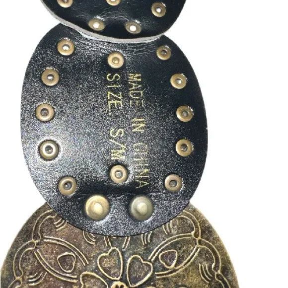 Brown and Black Decorative Women's leather Belt - Image 7