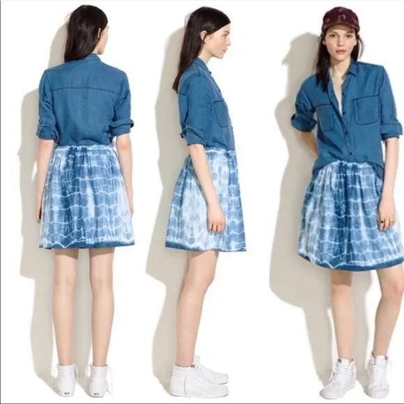 Madewell indigo shibori tie dye skater skirt - Image 2