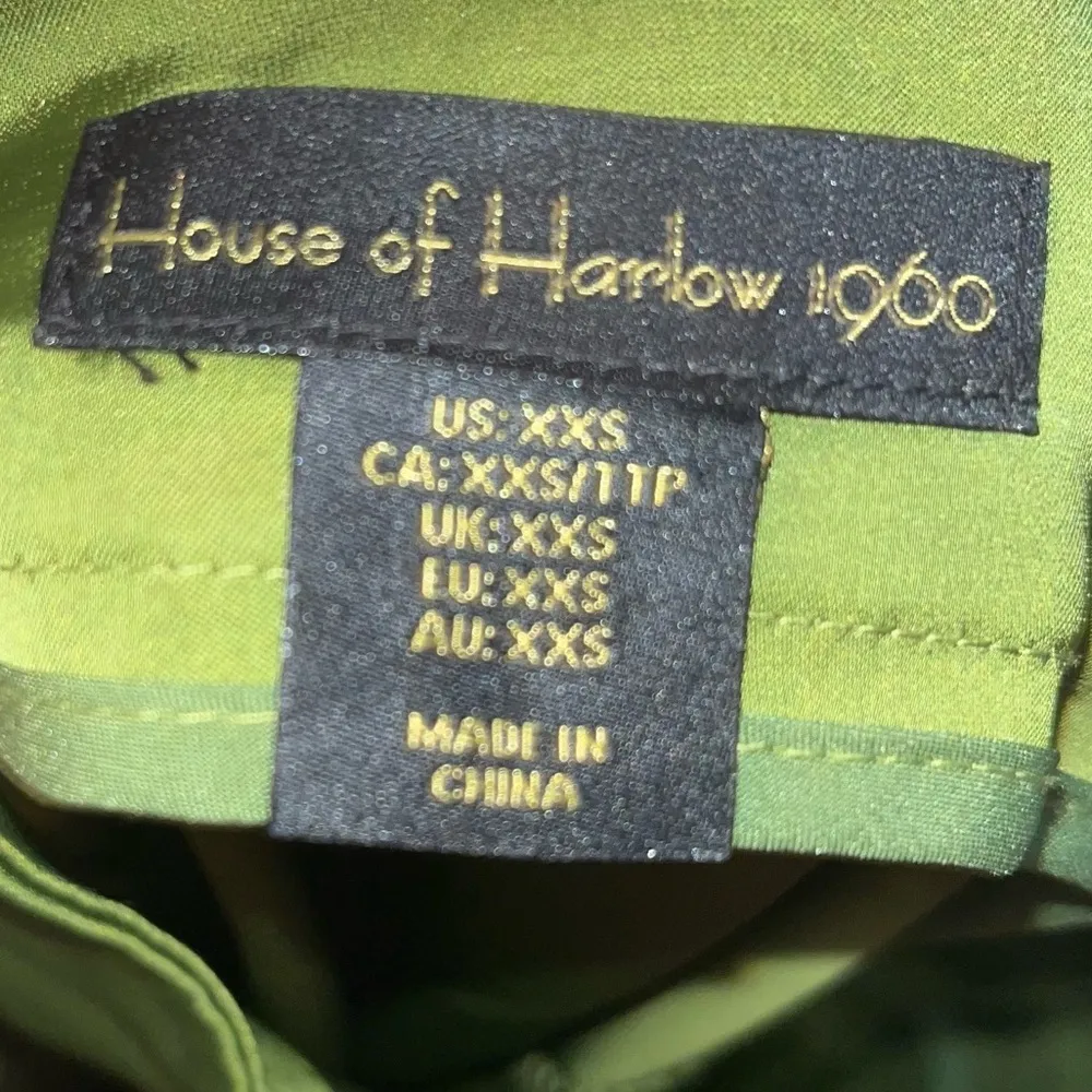 House Of Harlow Green Maxi Skirt With Slit XXS - Image 3