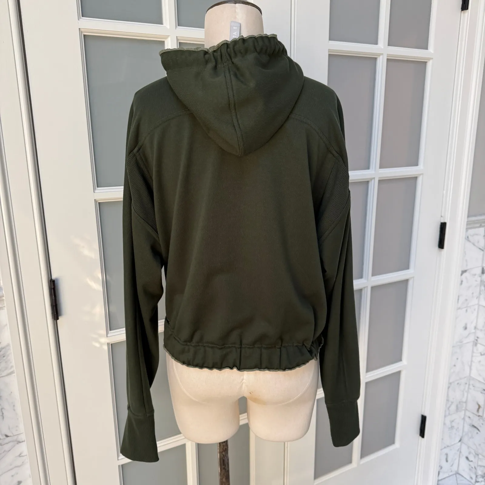 Athleta Ascend Warm-Up Green Active Yoga Running Hoodie Jacket XS - Image 4