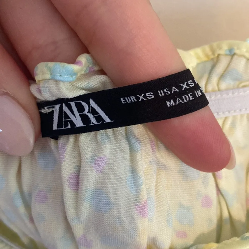 Zara Crop Top Blouse XS Yellow - Image 2