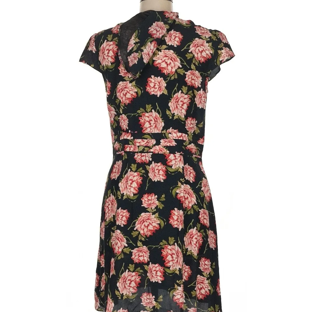 Topshop floral V-neck dess sz 8. Button up - Image 2