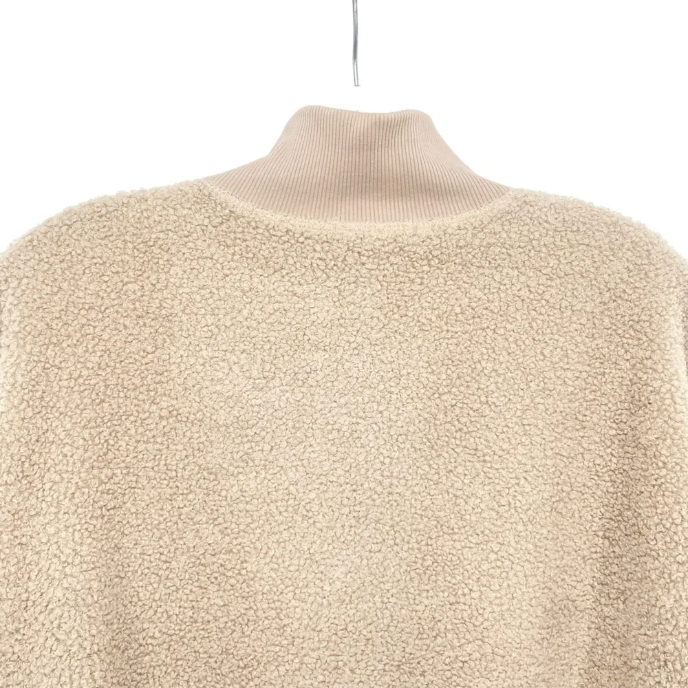 Topshop Teddy Fleece Pullover Quarter Zip Sweatshirt - Image 6