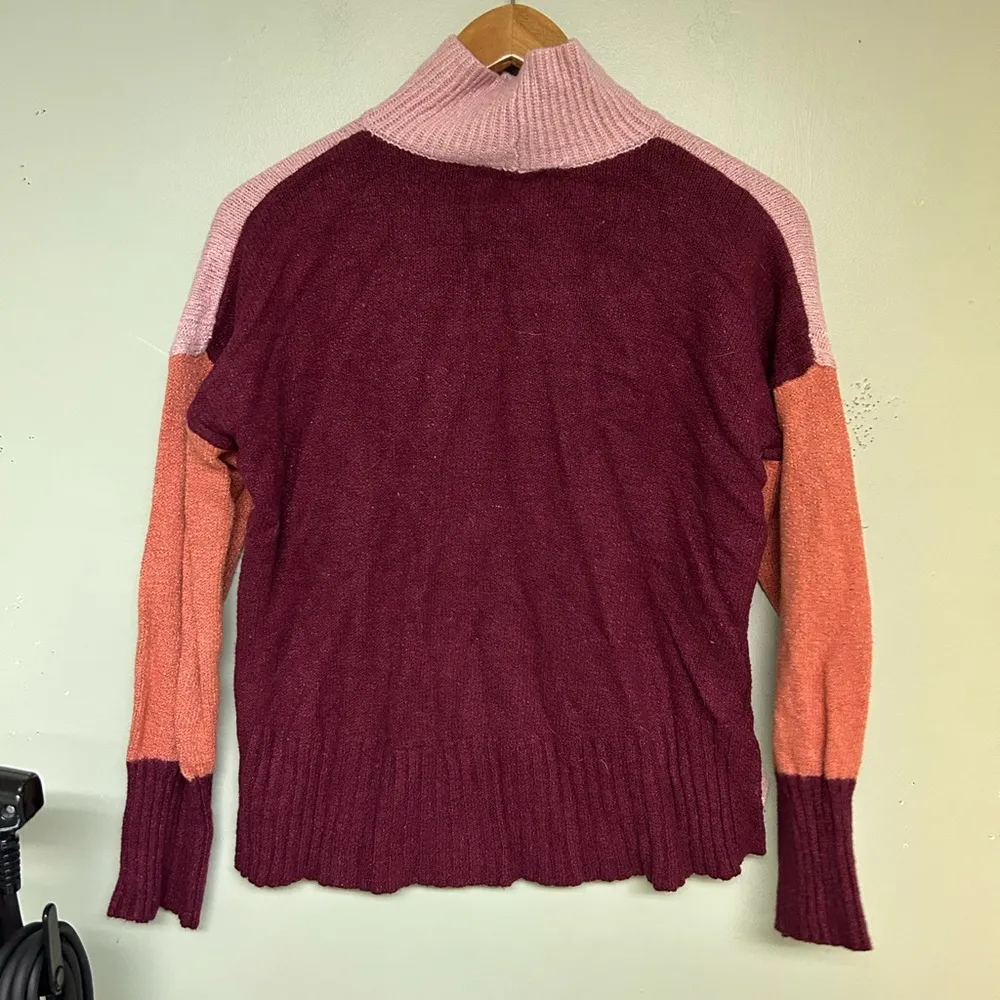 Colorblock Turtleneck Sweater Pink Size L - Image 6