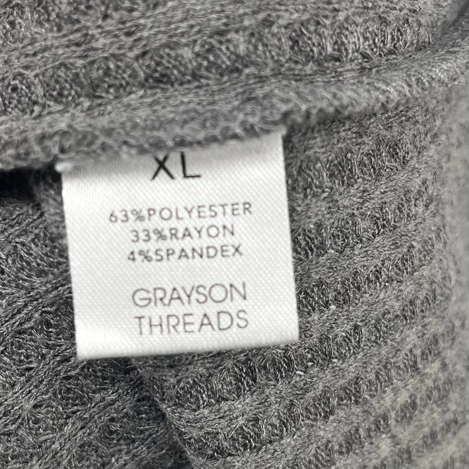 Grayson Threads Gray Waffle Knit Malibu Hoodie Pullover Women's XL - Image 4