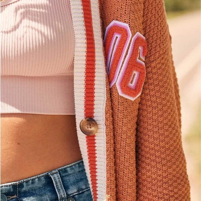 NWOT aerie Oversized Varsity Cardigan small - Image 6