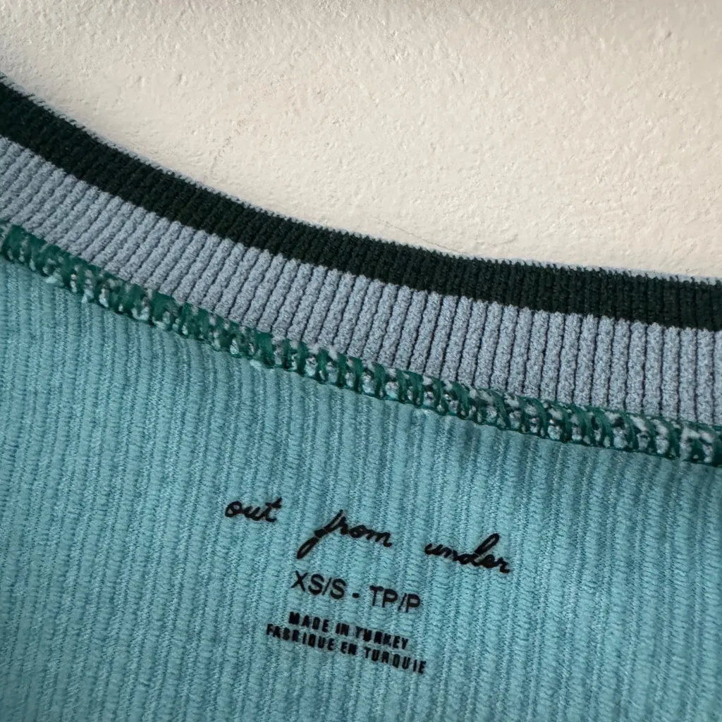 Urban Outfitters Out From Under Blue Ribbed Go For Gold Seamless Long Sleeve Top - Image 4