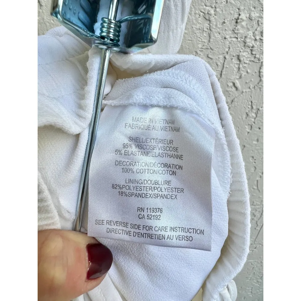 Helmut Lang Elastic Waistband Cropped Capri Pants White Women's Size US 4 - Image 6