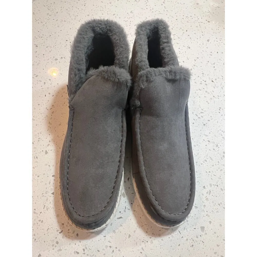 ocean coast SHERPA lined booties dark gray womens size 9.5 - Image 5