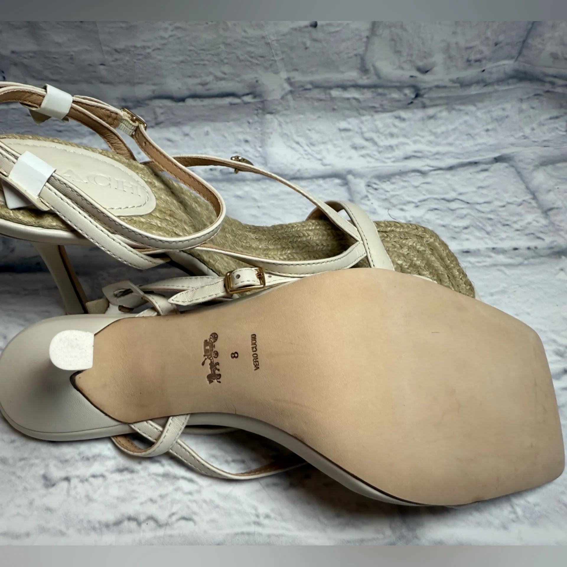Coach Leather Heels in Chalk - Image 7