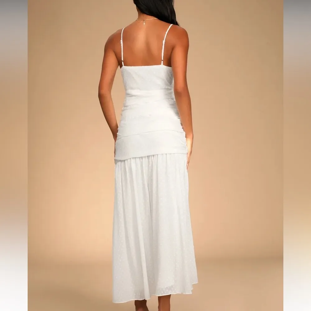 🌱Lulus White Ruffle Dress Size L NWT - Image 3