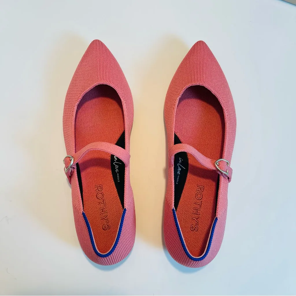 Rothy’s The Point Mary Jane Flats Shoes in Tulip Pink Women’s Size 5.5 - NWOB - Image 2